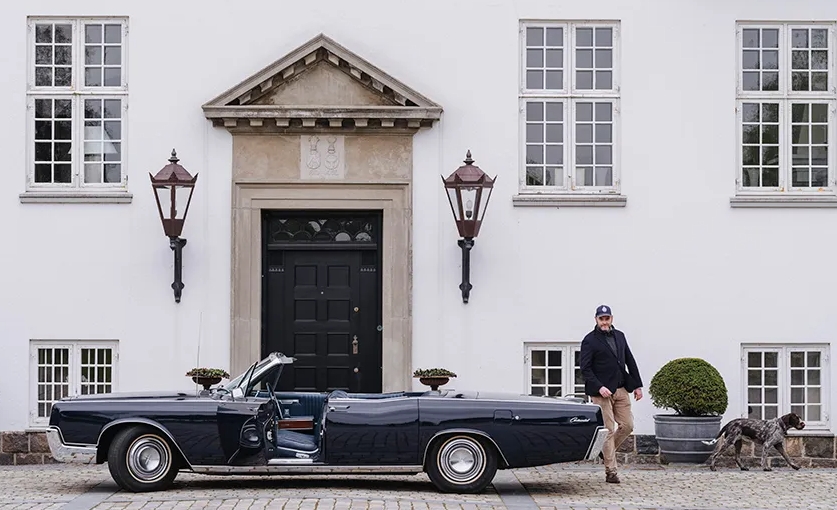 Anders Kirk Johansen with his 1967 Lincoln Continental convertible